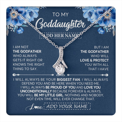 Alluring Beauty Necklace 14K White Gold Finish | 1 | Personalized To My Goddaughter Necklace From Godfather Proud Of You Birthday Gifts For Goddaughter Jewelry Gifts Christmas Custom Gift Box Message Card | https://teecentury.