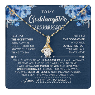 Alluring Beauty Necklace 18K Yellow Gold Finish | 1 | Personalized To My Goddaughter Necklace From Godfather Proud Of You Birthday Gifts For Goddaughter Jewelry Gifts Christmas Custom Gift Box Message Card | https://teecentury.