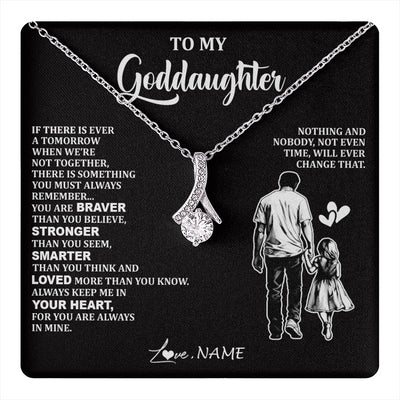 Alluring Beauty Necklace 14K White Gold Finish | 1 | Personalized To My Goddaughter Necklace From Godfather You Are Always In Mine Beautiful Goddaughter Birthday Graduation Christmas With Gift Box Message Card | teecentury