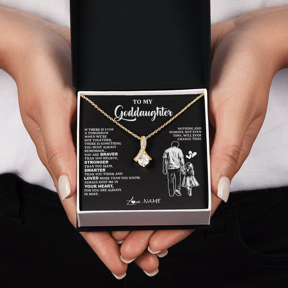 Alluring Beauty Necklace 18K Yellow Gold Finish | 2 | Personalized To My Goddaughter Necklace From Godfather You Are Always In Mine Beautiful Goddaughter Birthday Graduation Christmas With Gift Box Message Card | teecentury