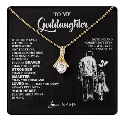 Alluring Beauty Necklace 18K Yellow Gold Finish | 1 | Personalized To My Goddaughter Necklace From Godfather You Are Always In Mine Beautiful Goddaughter Birthday Graduation Christmas With Gift Box Message Card | teecentury