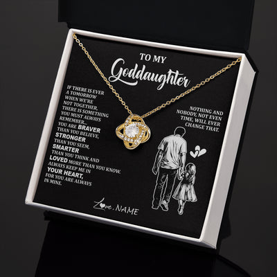 Love Knot Necklace 18K Yellow Gold Finish | 2 | Personalized To My Goddaughter Necklace From Godfather You Are Always In Mine Beautiful Goddaughter Birthday Graduation Christmas With Gift Box Message Card | teecentury