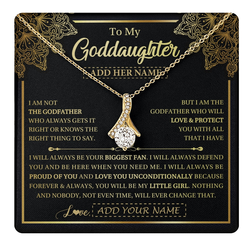 Alluring Beauty Necklace 18K Yellow Gold Finish | 1 | Personalized To My Goddaughter Necklace From Godfather Your Biggest Fan Birthday Gifts For Goddaughter Gifts Christmas Jewelry Custom Gift Box Message Card | teecentury.myshopify