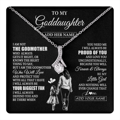 Alluring Beauty Necklace 14K White Gold Finish | 1 | Personalized To My Goddaughter Necklace From Godmother Biggest Fan Birthday Gifts For Goddaughter From Godmother Uncle Christmas Custom Gift Box Message Card | teecentury.myshopify