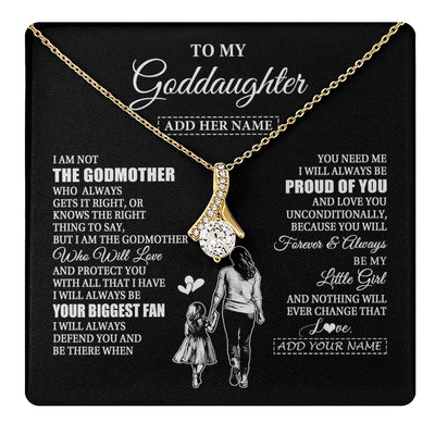 Alluring Beauty Necklace 18K Yellow Gold Finish | 1 | Personalized To My Goddaughter Necklace From Godmother Biggest Fan Birthday Gifts For Goddaughter From Godmother Uncle Christmas Custom Gift Box Message Card | teecentury.myshopify