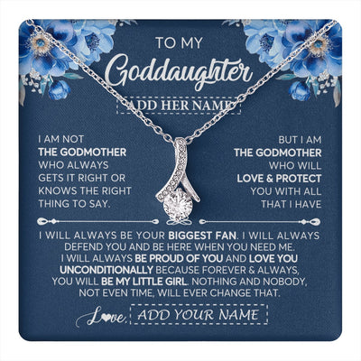 Alluring Beauty Necklace 14K White Gold Finish | 1 | Personalized To My Goddaughter Necklace From Godmother Proud Of You Birthday Gifts For Goddaughter Jewelry Gifts Christmas Custom Gift Box Message Card | https://teecentury.