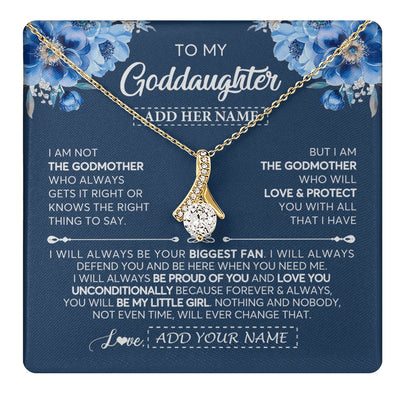 Alluring Beauty Necklace 18K Yellow Gold Finish | 1 | Personalized To My Goddaughter Necklace From Godmother Proud Of You Birthday Gifts For Goddaughter Jewelry Gifts Christmas Custom Gift Box Message Card | https://teecentury.