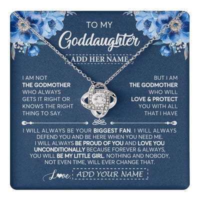 Love Knot Necklace 14K White Gold Finish | 1 | Personalized To My Goddaughter Necklace From Godmother Proud Of You Birthday Gifts For Goddaughter Jewelry Gifts Christmas Custom Gift Box Message Card | https://teecentury.