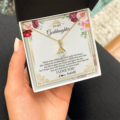 Alluring Beauty Necklace 18K Yellow Gold Finish | 2 | Personalized To My Goddaughter Necklace From Godmother There Was A Little Girl Goddaughter Birthday Gifts Jewelry Christmas Customized Gift Box Message Card | teecentury