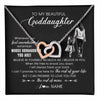 Interlocking Hearts Necklace Stainless Steel & Rose Gold Finish | 1 | Personalized To My Goddaughter Necklace From Godmother Whenever You Feel Overwhelmed Goddaughter Jewelry Birthday Graduation Christmas Customized Message Card | teecentury