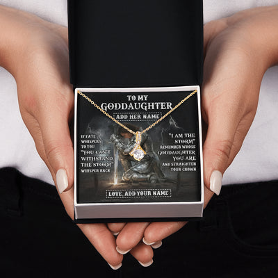 Alluring Beauty Necklace 18K Yellow Gold Finish | 2 | Personalized To My Goddaughter Necklace Women Warrior Knights Templar I Am The Storm Best Goddaughter Birthday Gifts Christmas Custom Gift Box Message Card | teecentury