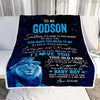 Personalized To My Godson Blanket From Godfather I Love You This Old Lion Godson Birthday Graduation Christmas Customized Bed Fleece Throw Blanket | teecentury