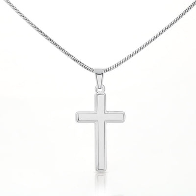 Stainless Cross Necklace Stainless Steel | 3 | Personalized To My Godson Gifts From Godmother Uncle Cross Necklace Never Give Up Inspirational Gift For Godson Graduation Christmas Gift Box Message Card | https://teecentury.