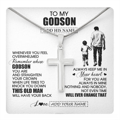 Stainless Cross Necklace Stainless Steel | 1 | Personalized To My Godson Gifts Necklace From Uncle Whenever Man Unique Birthday Gifts For Godson Graduation Christmas Customized Gift Box Message Card | teecentury.myshopify