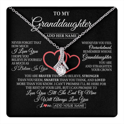 Alluring Beauty Necklace 14K White Gold Finish | 1 | Personalized To My Granddaughter Birthday Gifts From Granparents Always Love You Granddaughter Gifts Necklace Jewelry Christmas Custom Gift Box Message Card | teecentury.myshopify