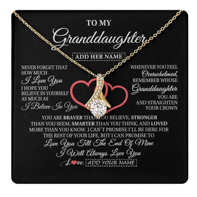 Alluring Beauty Necklace 18K Yellow Gold Finish | 1 | Personalized To My Granddaughter Birthday Gifts From Granparents Always Love You Granddaughter Gifts Necklace Jewelry Christmas Custom Gift Box Message Card | teecentury.myshopify