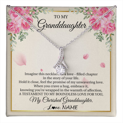 Alluring Beauty Necklace 14K White Gold Finish | 1 | Personalized To My Granddaughter From Grandma Imagine This Necklace As A Love Granddaughter Birthday Graduation Christmas Customized Gift Box Message Card | teecentury