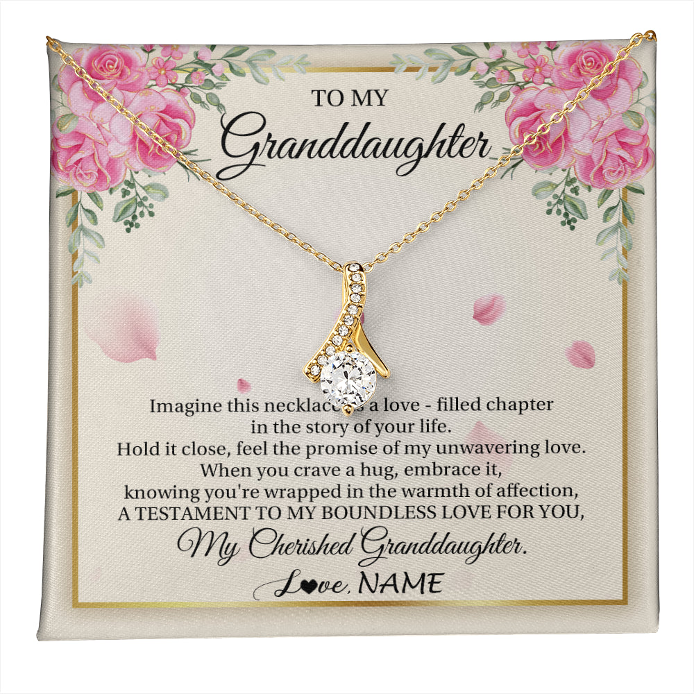 Alluring Beauty Necklace 18K Yellow Gold Finish | 1 | Personalized To My Granddaughter From Grandma Imagine This Necklace As A Love Granddaughter Birthday Graduation Christmas Customized Gift Box Message Card | teecentury