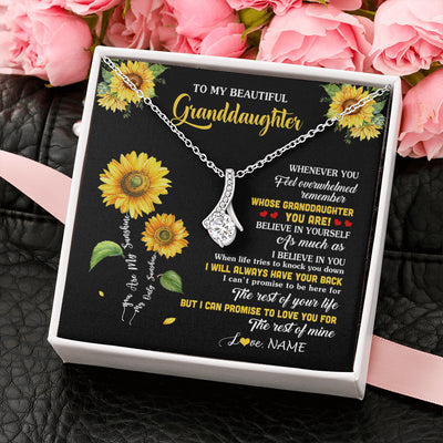 Alluring Beauty Necklace 14K White Gold Finish | 2 | Personalized To My Granddaughter From Grandma Necklace Whenever You Feel Sunflower Granddaughter Birthday Graduation Christmas Customized Gift Box Message Card | teecentury