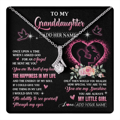 Alluring Beauty Necklace 14K White Gold Finish | 1 | Personalized To My Granddaughter From Grandpa Papa Necklace Once Upon A Time Birthday Graduation Gifts For Granddaughter Gifts Christmas Gift Box Message Card | teecentury.myshopify