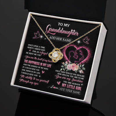 Love Knot Necklace 18K Yellow Gold Finish | 2 | Personalized To My Granddaughter From Grandpa Papa Necklace Once Upon A Time Birthday Graduation Gifts For Granddaughter Gifts Christmas Gift Box Message Card | teecentury.myshopify