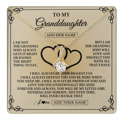 Alluring Beauty Necklace 18K Yellow Gold Finish | 1 | Personalized To My Granddaughter Gifts From Grandma Granddaughter Birthday Gifts Jewelry Women Granddaughter Pendant Necklace Christmas Gift Box Message Card | teecentury.myshopify