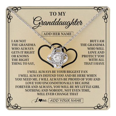 Love Knot Necklace 14K White Gold Finish | 1 | Personalized To My Granddaughter Gifts From Grandma Granddaughter Birthday Gifts Jewelry Women Granddaughter Pendant Necklace Christmas Gift Box Message Card | teecentury.myshopify