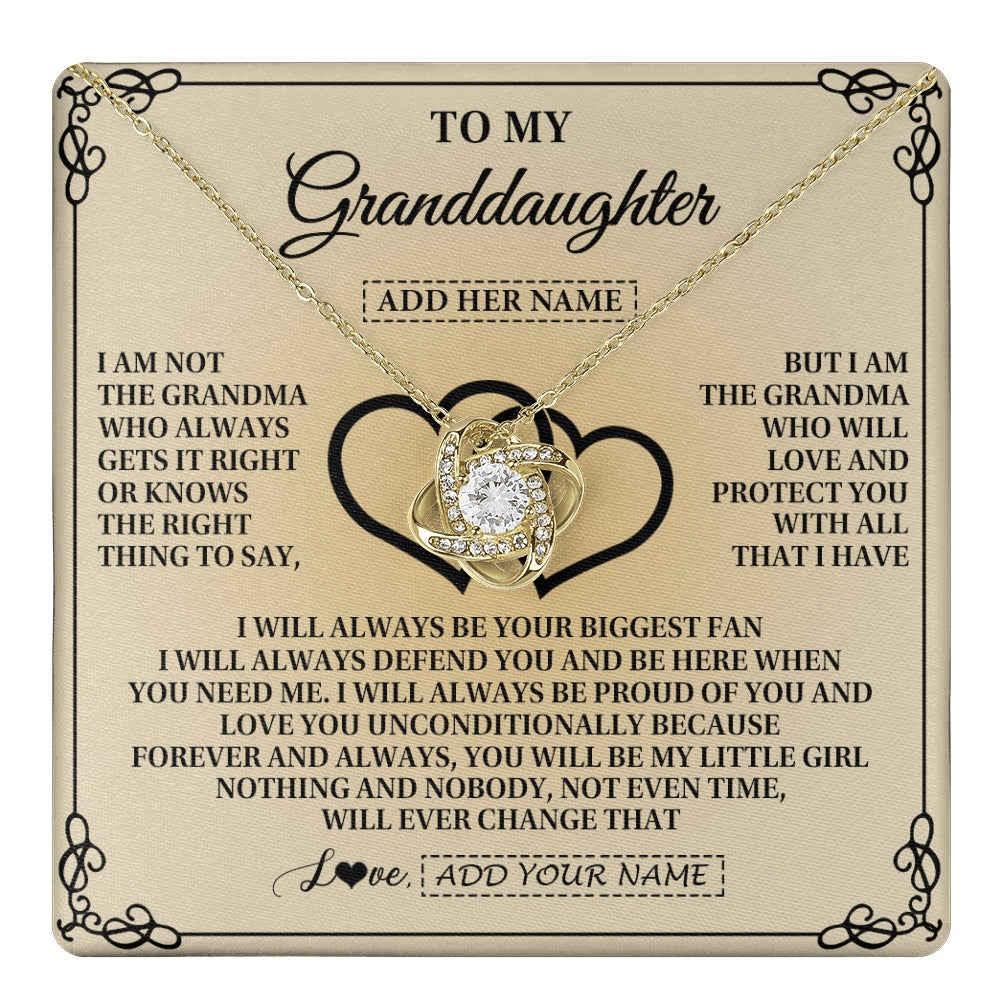 Love Knot Necklace 18K Yellow Gold Finish | 1 | Personalized To My Granddaughter Gifts From Grandma Granddaughter Birthday Gifts Jewelry Women Granddaughter Pendant Necklace Christmas Gift Box Message Card | teecentury.myshopify