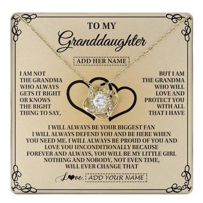 Love Knot Necklace 18K Yellow Gold Finish | 1 | Personalized To My Granddaughter Gifts From Grandma Granddaughter Birthday Gifts Jewelry Women Granddaughter Pendant Necklace Christmas Gift Box Message Card | teecentury.myshopify