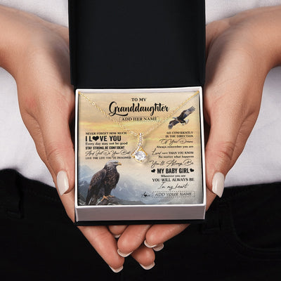 Alluring Beauty Necklace 18K Yellow Gold Finish | 2 | Personalized To My Granddaughter Gifts From Grandma Necklace Eagle Never Forget How Much I Love You Granddaughter Birthday Christmas Gift Box Message Card | teecentury.myshopify