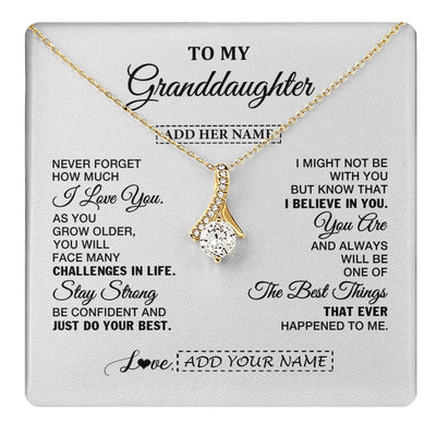 Alluring Beauty Necklace 18K Yellow Gold Finish | 1 | Personalized To My Granddaughter Gifts From Grandma Necklace I Love You Thoughtful Keepsake Gift Granddaughter Birthday Christmas Custom Gift Box Message Card | https://teecentury.