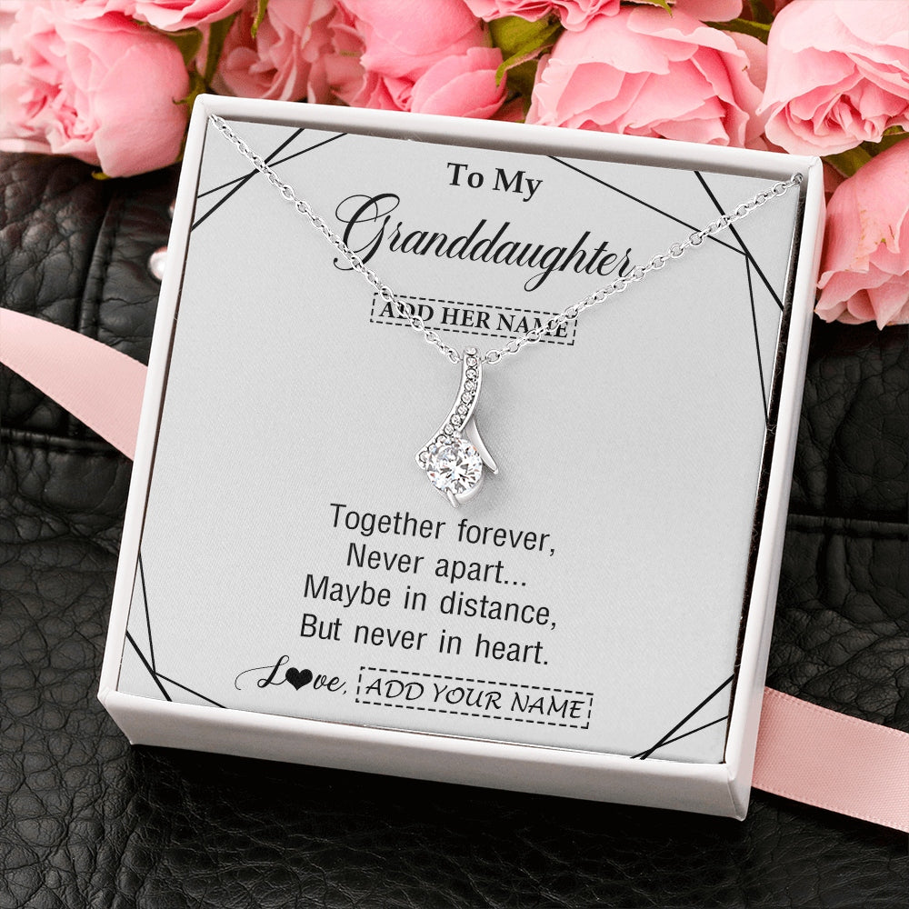 Alluring Beauty Necklace 14K White Gold Finish | 2 | Personalized To My Granddaughter Gifts From Grandma Necklace Together Forever With Heartfelt Message Granddaughter Birthday Christmas Gift Box Message Card | https://teecentury.