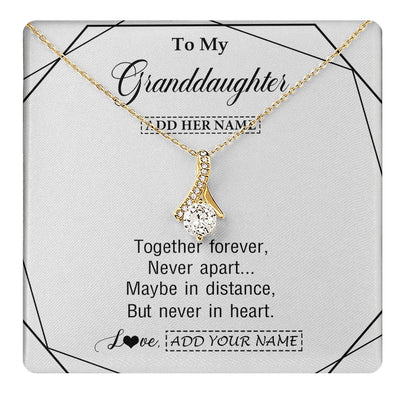 Alluring Beauty Necklace 18K Yellow Gold Finish | 1 | Personalized To My Granddaughter Gifts From Grandma Necklace Together Forever With Heartfelt Message Granddaughter Birthday Christmas Gift Box Message Card | https://teecentury.