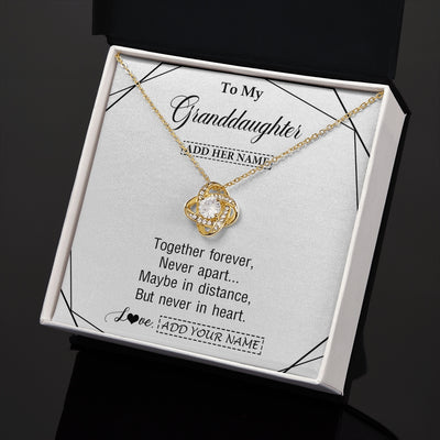 Love Knot Necklace 18K Yellow Gold Finish | 2 | Personalized To My Granddaughter Gifts From Grandma Necklace Together Forever With Heartfelt Message Granddaughter Birthday Christmas Gift Box Message Card | https://teecentury.