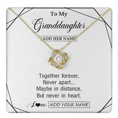 Love Knot Necklace 18K Yellow Gold Finish | 1 | Personalized To My Granddaughter Gifts From Grandma Necklace Together Forever With Heartfelt Message Granddaughter Birthday Christmas Gift Box Message Card | https://teecentury.