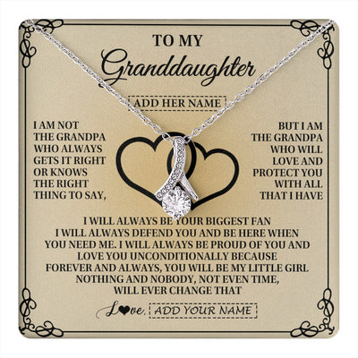 Alluring Beauty Necklace 14K White Gold Finish | 1 | Personalized To My Granddaughter Gifts From Grandpa Granddaughter Birthday Gifts Jewelry Women Granddaughter Pendant Necklace Christmas Gift Box Message Card | teecentury.myshopify