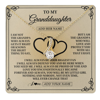 Alluring Beauty Necklace 18K Yellow Gold Finish | 1 | Personalized To My Granddaughter Gifts From Grandpa Granddaughter Birthday Gifts Jewelry Women Granddaughter Pendant Necklace Christmas Gift Box Message Card | teecentury.myshopify