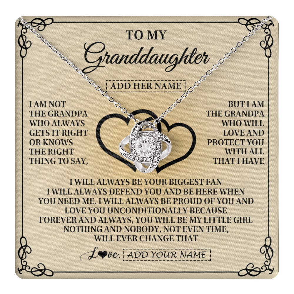 Love Knot Necklace 14K White Gold Finish | 1 | Personalized To My Granddaughter Gifts From Grandpa Granddaughter Birthday Gifts Jewelry Women Granddaughter Pendant Necklace Christmas Gift Box Message Card | teecentury.myshopify