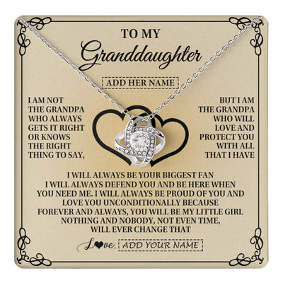 Love Knot Necklace 14K White Gold Finish | 1 | Personalized To My Granddaughter Gifts From Grandpa Granddaughter Birthday Gifts Jewelry Women Granddaughter Pendant Necklace Christmas Gift Box Message Card | teecentury.myshopify