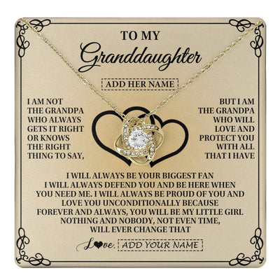 Love Knot Necklace 18K Yellow Gold Finish | 1 | Personalized To My Granddaughter Gifts From Grandpa Granddaughter Birthday Gifts Jewelry Women Granddaughter Pendant Necklace Christmas Gift Box Message Card | teecentury.myshopify