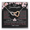 Interlocking Hearts Necklace Stainless Steel & Rose Gold Finish | 1 | Personalized To My Granddaughter Gifts Necklace From Grandma Grandpa Love Precious Granddaughter Birthday Graduation Christmas Customized Gift Box Message Card | teecentury