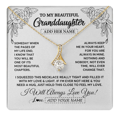 Alluring Beauty Necklace 18K Yellow Gold Finish | 1 | Personalized To My Granddaughter Gifts Necklace From Grandma Grandpa Someday When The Pages Birthday Granddaughter Christmas Graduation Gift Box Message Card | https://teecentury.