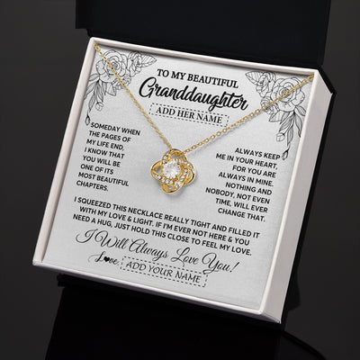 Love Knot Necklace 18K Yellow Gold Finish | 2 | Personalized To My Granddaughter Gifts Necklace From Grandma Grandpa Someday When The Pages Birthday Granddaughter Christmas Graduation Gift Box Message Card | https://teecentury.