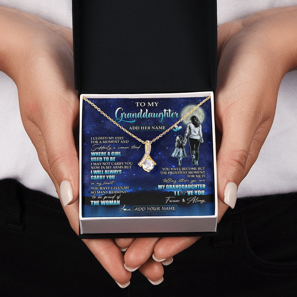 Alluring Beauty Necklace 18K Yellow Gold Finish | 2 | Personalized To My Granddaughter Gifts Necklace From Grandma I Closed My Eyes For A Moment Granddaughter Birthday Graduation Christmas Gift Box Message Card | teecentury.myshopify