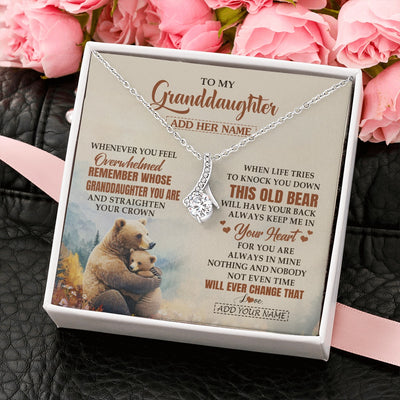 Alluring Beauty Necklace 14K White Gold Finish | 2 | Personalized To My Granddaughter Gifts Necklace From Grandma Whenever Bear Unique Birthday Gifts For Granddaughter Graduation Christmas Gift Box Message Card | teecentury.myshopify