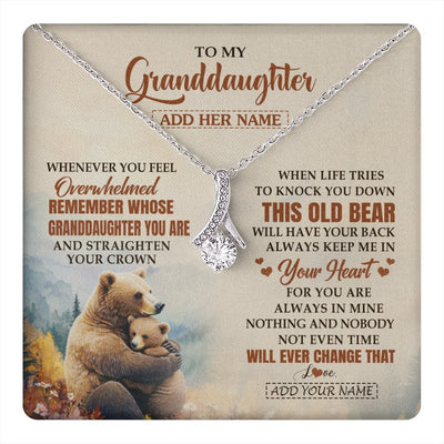 Alluring Beauty Necklace 14K White Gold Finish | 1 | Personalized To My Granddaughter Gifts Necklace From Grandma Whenever Bear Unique Birthday Gifts For Granddaughter Graduation Christmas Gift Box Message Card | teecentury.myshopify
