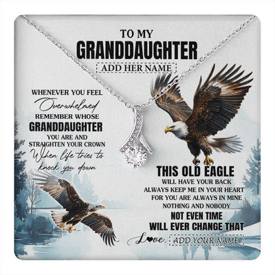 Alluring Beauty Necklace 14K White Gold Finish | 1 | Personalized To My Granddaughter Gifts Necklace From Grandma Whenever Eagle Unique Birthday Gifts For Granddaughter Christmas Jewelry Gift Box Message Card | https://teecentury.