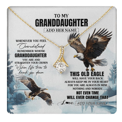 Alluring Beauty Necklace 18K Yellow Gold Finish | 1 | Personalized To My Granddaughter Gifts Necklace From Grandma Whenever Eagle Unique Birthday Gifts For Granddaughter Christmas Jewelry Gift Box Message Card | https://teecentury.