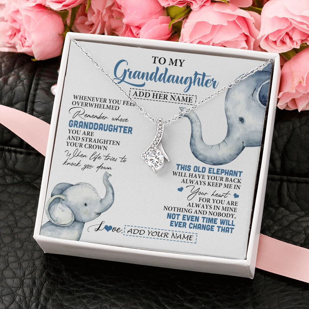 Alluring Beauty Necklace 14K White Gold Finish | 2 | Personalized To My Granddaughter Gifts Necklace From Grandma Whenever Elephant Unique Birthday Gifts For Granddaughter Christmas Custom Gift Box Message Card | teecentury.myshopify
