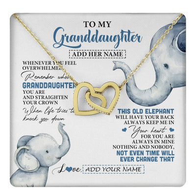 Interlocking Hearts Necklace 18K Yellow Gold Finish | 1 | Personalized To My Granddaughter Gifts Necklace From Grandma Whenever Elephant Unique Birthday Gifts For Granddaughter Christmas Custom Gift Box Message Card | teecentury.myshopify